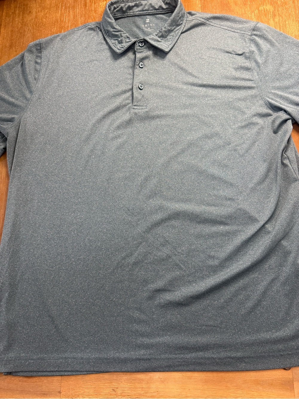 ZELOS Men's Speckled Light Blue Performance Polo